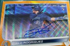 Julio Rodriguez [Orange Wave] #RA-JRO Baseball Cards 2022 Topps Chrome Rookie Autographs Prices