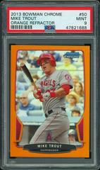 Mike Trout [Orange Refractor] #50 Baseball Cards 2013 Bowman Chrome Prices