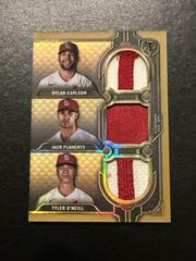 Dylan Carlson, Jack Flaherty, Tyler O'Neill [Gold] #RCC-CFO Baseball Cards 2022 Topps Triple Threads Relics Combos Prices