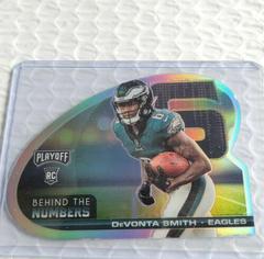 DeVonta Smith [Die Cut] Football Cards 2021 Panini Playoff Behind the Numbers Prices