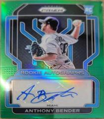 Anthony Bender [Green Prizm] Baseball Cards 2022 Panini Prizm Rookie Autographs Prices
