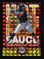 Ronald Acuna Jr. [Reactive Yellow] #HS6 Baseball Cards 2021 Panini Mosaic Hot Sauce Prices