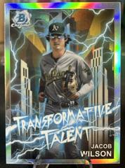 Jacob Wilson [Refractor] #TT-17 Baseball Cards 2023 Bowman Draft Transformative Talent Prices