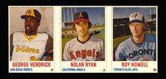 George Hendrick, Nolan Ryan, Roy Howell [Hand Cut Panel] Baseball Cards 1978 Hostess Prices