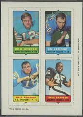 Bob griese Football Cards 1969 Topps Four in One Prices