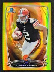 Johnny Manziel [Running Gold Refractor] #130 Football Cards 2014 Bowman Chrome Prices