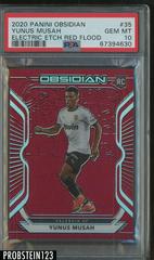 Yunus Musah [Red Flood] Soccer Cards 2020 Panini Obsidian Prices
