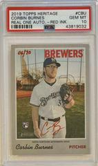 Corbin Burnes [Red Ink] Baseball Cards 2019 Topps Heritage Real One Autographs Prices
