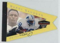 Barry Sanders [Yellow] #35 Football Cards 1998 Playoff Contenders Pennants Prices