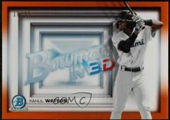 Kahlil Watson [Orange Refractor] #B3D-12 Baseball Cards 2022 Bowman in 3D Prices
