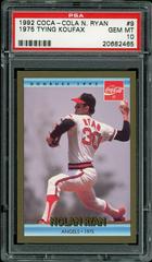 1975 Tying Koufax #9 Baseball Cards 1992 Coca Cola Nolan Ryan Prices