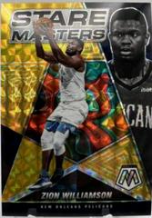 Zion Williamson [Gold] Basketball Cards 2021 Panini Mosaic Stare Masters Prices