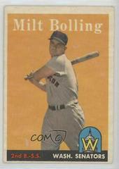 Milt Bolling [Photo Lou Berberet] #188 Baseball Cards 1958 Topps Prices
