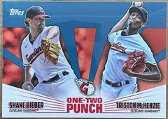 Shane Bieber, Triston McKenzie [Blue] Baseball Cards 2023 Topps One Two Punch Prices