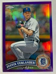 Justin Verlander [Purple Refractor] #115 Baseball Cards 2011 Topps Chrome Prices