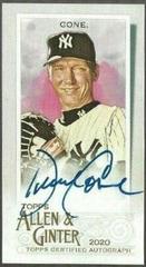 David Cone [Black Frame] #MA-DC Baseball Cards 2020 Topps Allen & Ginter Mini Autographs Prices