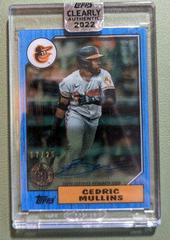 Cedric Mullins [Blue] Baseball Cards 2022 Topps Clearly Authentic 1987 Autographs Prices