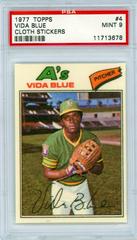 Vida Blue #4 Baseball Cards 1977 Topps Cloth Stickers Prices
