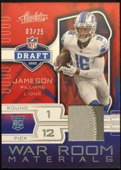 Jameson Williams [Silver] #8 Football Cards 2022 Panini Absolute War Room Materials Prices
