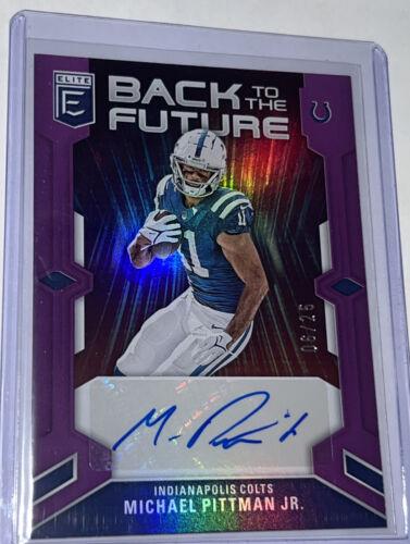 Michael Pittman Jr. [Purple] #BFS-MP Football Cards 2023 Panini Donruss Elite Back to the Future Signatures