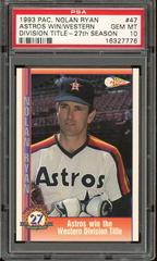 Astros Win the Western Division #47 Baseball Cards 1993 Pacific Nolan Ryan 27th Season Prices