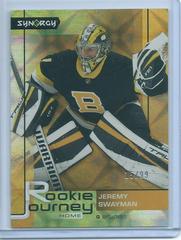 Jeremy Swayman [Gold] #RJ-6 Hockey Cards 2021 Upper Deck Synergy Rookie Journey Home Prices
