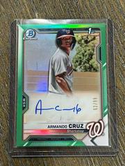 Armando Cruz [Green Refractor] #CPA-AC Baseball Cards 2021 Bowman Chrome Prospect Autographs Prices