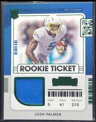 Josh Palmer #RSV-JPA Football Cards 2021 Panini Contenders Rookie Ticket Swatches Prices