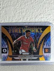 Jadon Sancho [Orange] Soccer Cards 2022 Panini Prizm Premier League Fireworks Prices