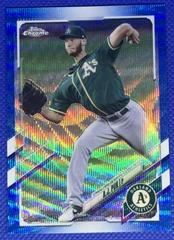 A. J. Puk [Blue Wave Refractor] #90 Baseball Cards 2021 Topps Chrome Prices