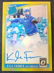 Kyle Farmer [Gold] #RRS-KF Baseball Cards 2018 Panini Donruss Optic Rated Rookie Signatures Prices