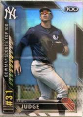 Aaron Judge Baseball Cards 2016 Bowman Scouts' Top 100 Prices