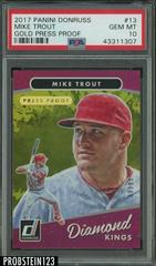 Mike Trout [Gold Press Proof] #13 Baseball Cards 2017 Panini Donruss Prices
