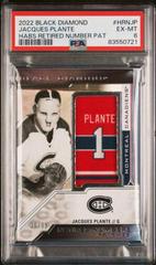 Jacques Plante #HRN-JP Hockey Cards 2022 Upper Deck Black Diamond Habs Retired Number Patches Prices