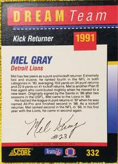 Mel Gray #332 Football Cards 1991 Score Dream Team Autographs Prices