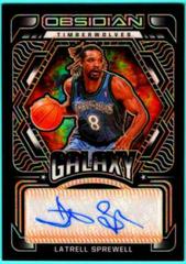 Latrell Sprewell [Orange] #GA-LSP Basketball Cards 2021 Panini Obsidian Galaxy Autographs Prices