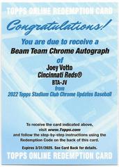 Joey Votto #BTA-JV Baseball Cards 2022 Stadium Club Chrome Beam Team Autographs Prices