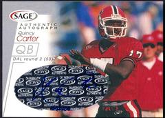 Quincy Carter [Silver] #A10 Football Cards 2001 Sage Autographs Prices