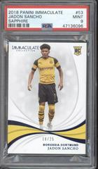Jadon Sancho [Sapphire] Soccer Cards 2018 Panini Immaculate Prices