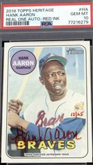 Hank Aaron [Red Ink] #HA Baseball Cards 2018 Topps Heritage Real One Autographs Prices