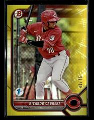 Ricardo Cabrera [Yellow] #BD-139 Baseball Cards 2022 Bowman Draft 1st Edition Prices
