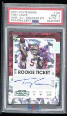Trey Lance [Autograph Variation Cracked Ice] #103 Football Cards 2021 Panini Contenders Optic Prices