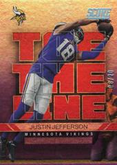 Justin Jefferson [Red Zone] Football Cards 2022 Panini Score Toe the Line Prices