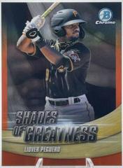 Liover Peguero [Orange] Baseball Cards 2022 Bowman Chrome Shades of Greatness Prices