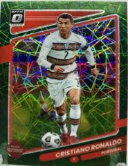 Cristiano Ronaldo [Optic Green Velocity] Soccer Cards 2021 Panini Donruss Road to Qatar Prices