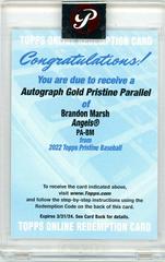 Brandon Marsh [Gold Refractor] Baseball Cards 2022 Topps Pristine Autographs Prices
