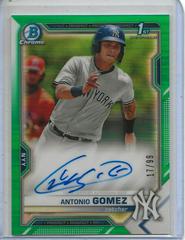 Antonio Gomez [Green Refractor] #CPA-AGO Baseball Cards 2021 Bowman Chrome Prospect Autographs Prices