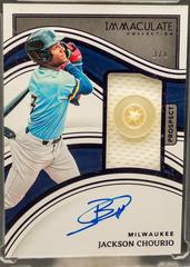 Jackson Chourio [Prospect Patch Autograph Button] #5 Baseball Cards 2023 Panini Immaculate Prices