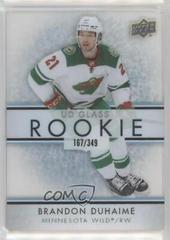Brandon Duhaime Hockey Cards 2021 Upper Deck Ovation UD Glass Rookies Prices