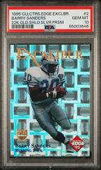 Barry Sanders [Gold Shield Silver Prism] #2 Football Cards 1995 Collector's Edge Excalibur 22K Prices